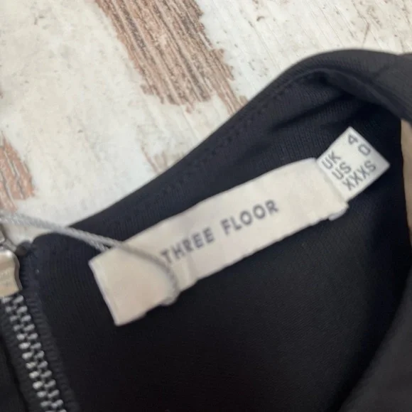 Three Floor Black Embellished Mesh Halter Dress Size 0 XXS Zip Back NWT - Picture 10 of 16